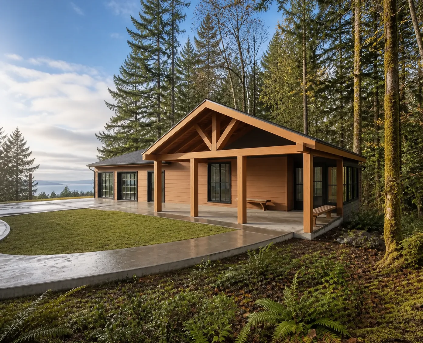 Timber entry porch remodel on Whidbey Island