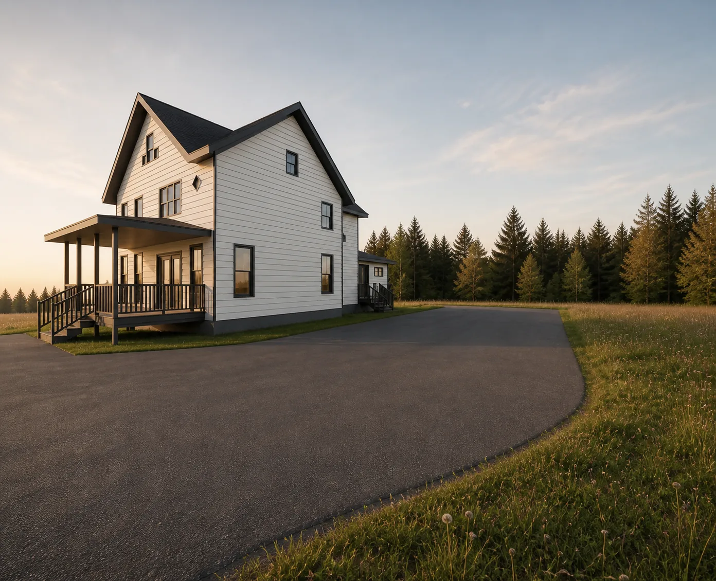 Existing Whidbey Island home before a garage and shop addition