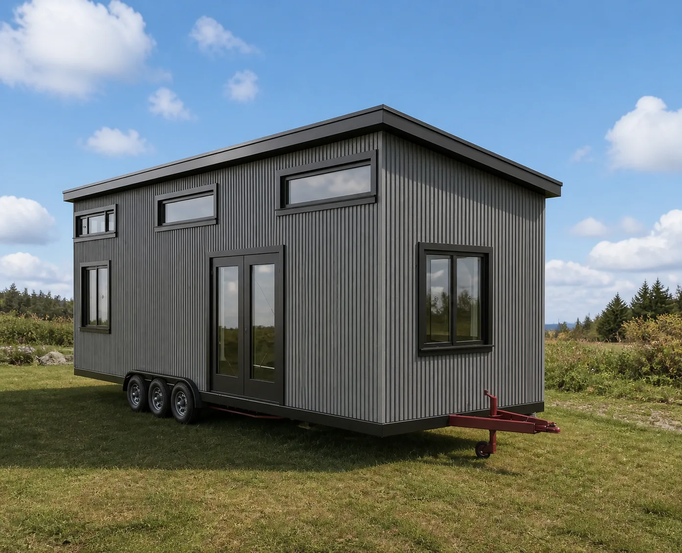 Modern tiny house design in a Whidbey Island woodland